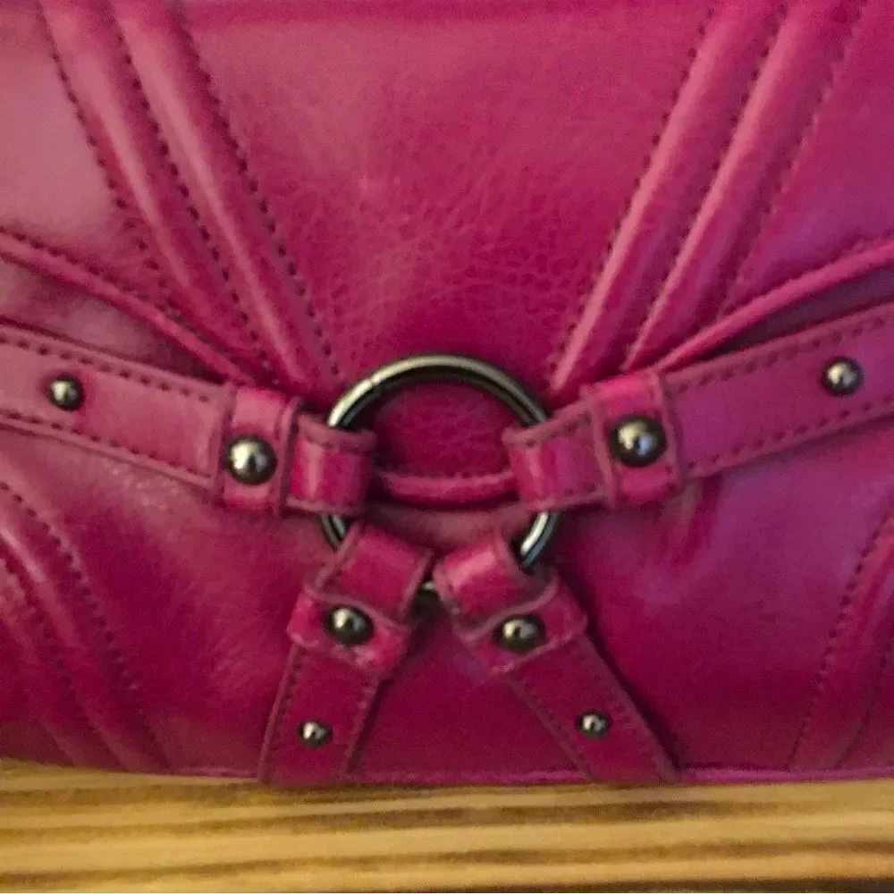 BOTKIER‎ GORGEOUS STUDDED GUN METAL PLUM PURPLE CLUTCH BAG